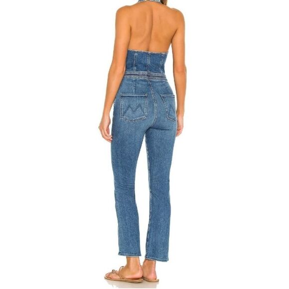 MOTHER The Halter Hustler Ankle Denim One-Piece Jumpsuit Sz. 34 - Picture 2 of 6